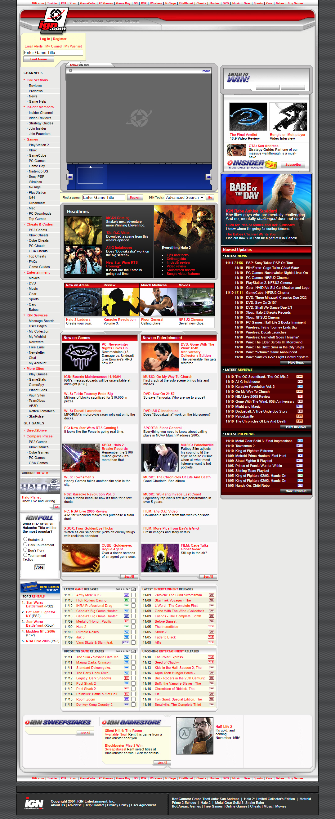 IGN website in 2004