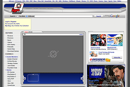 IGN website in 2006