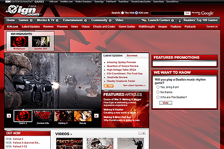 IGN website in 2008