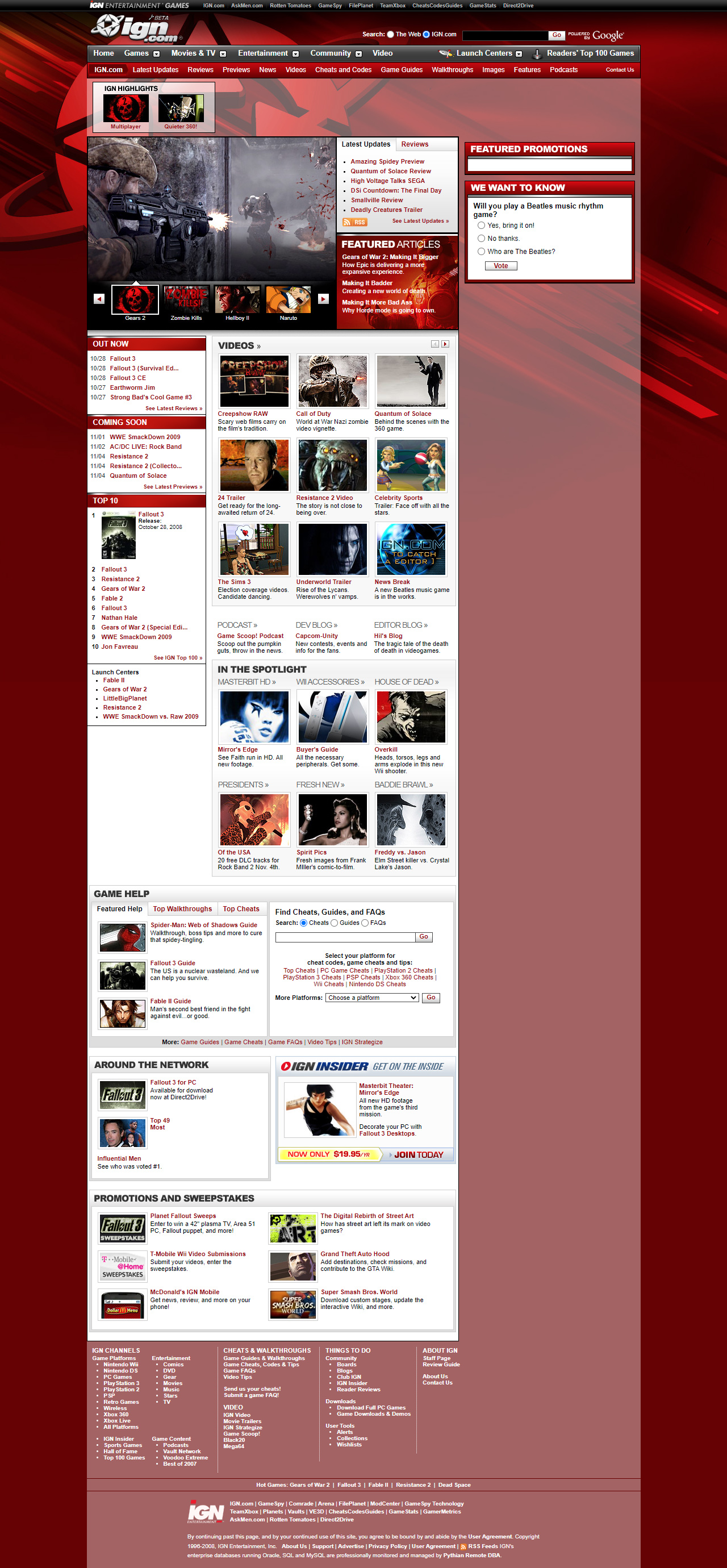 IGN website in 2008
