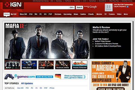 IGN website in 2010