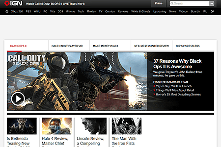 IGN website in 2012