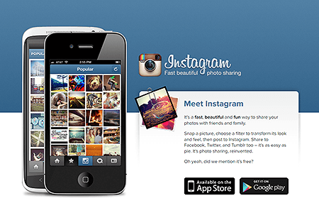 Instagram website in 2012