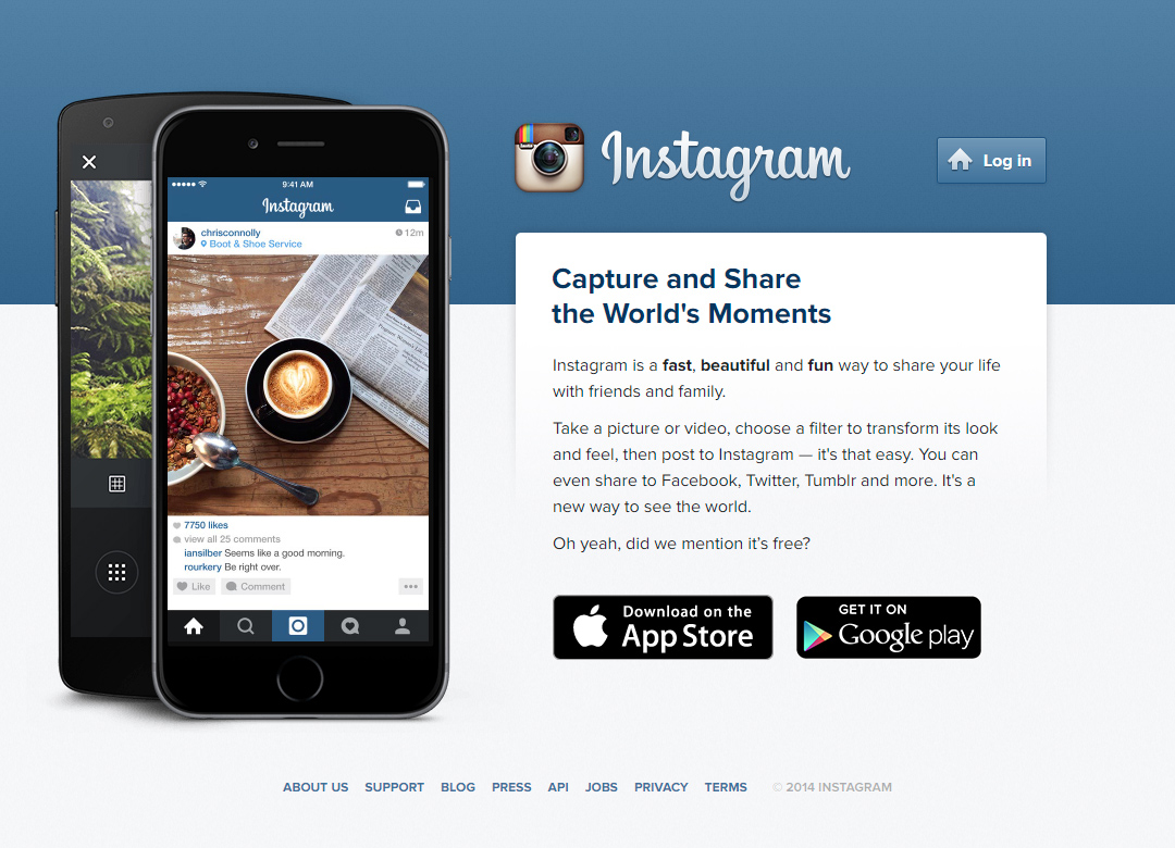 Instagram website in 2014