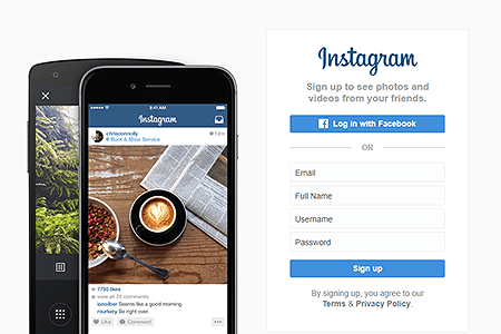 Instagram website in 2016