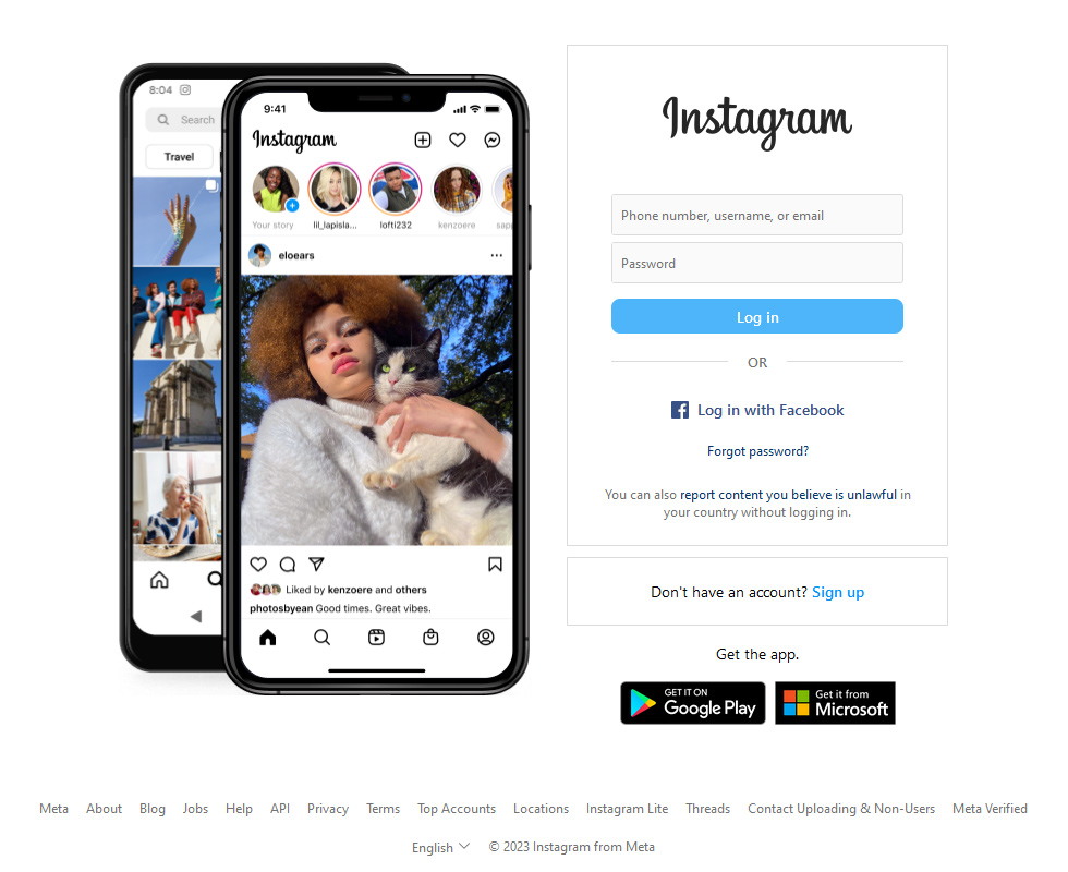 Instagram website in 2023