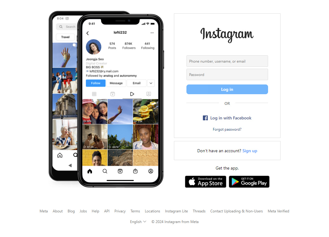 Instagram website in 2024