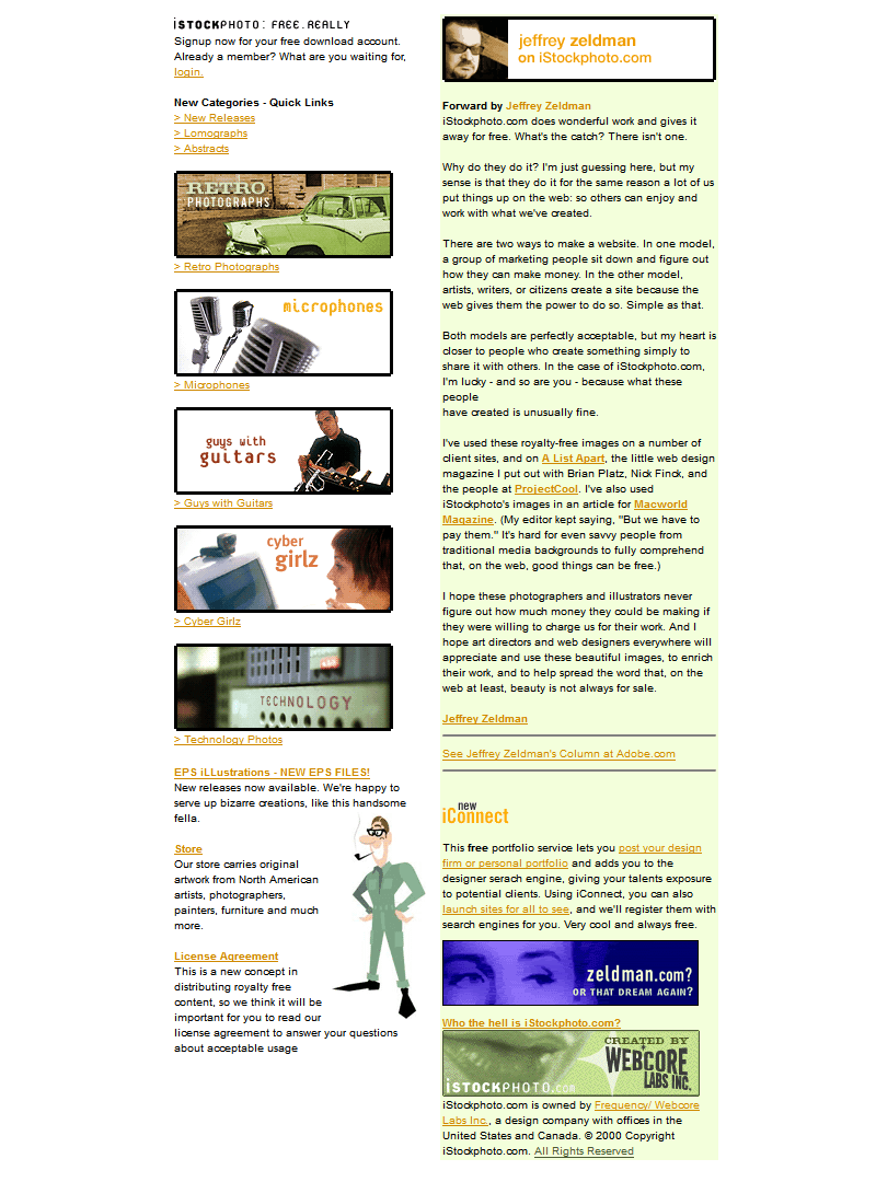 iStockPhoto website in 2000