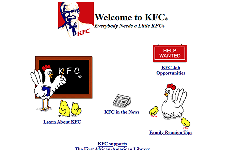 KFC website in 1997