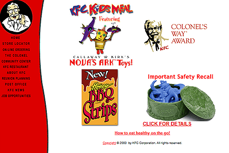 KFC website in 2000