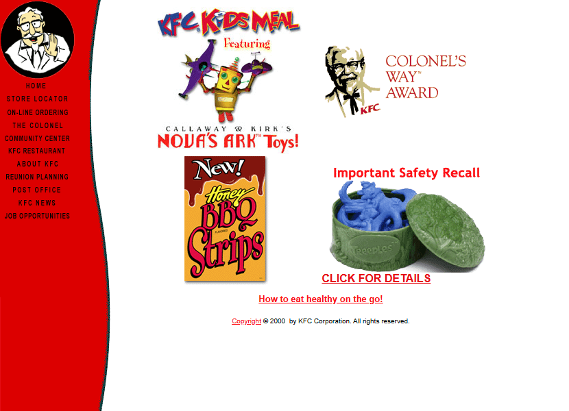 KFC website in 2000