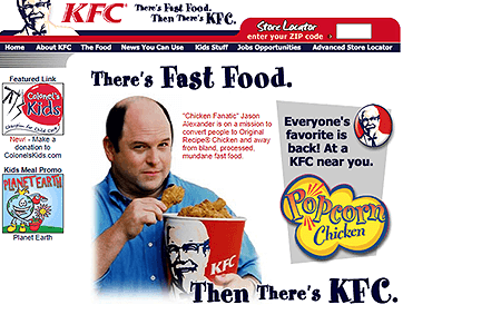 KFC website in 2002