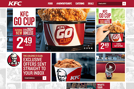 KFC website in 2013
