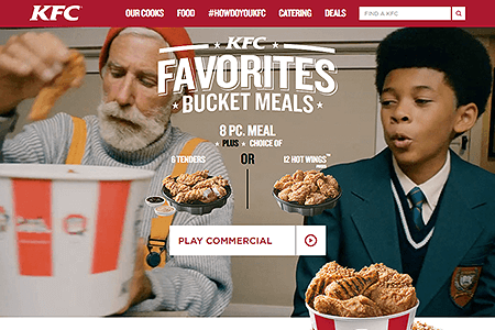 KFC website in 2014