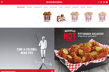 KFC website in 2015