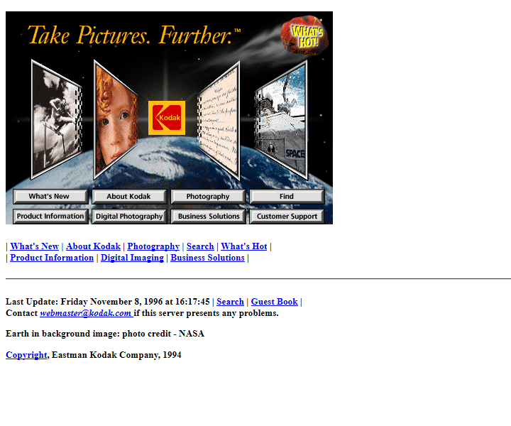 Kodak website in 1996