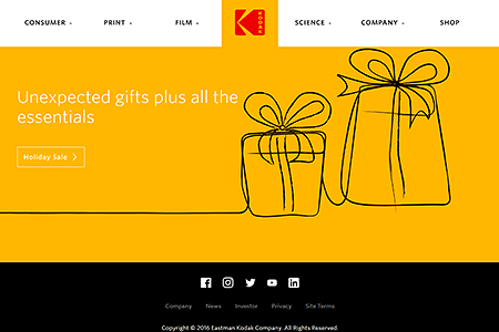 Kodak website in 2016