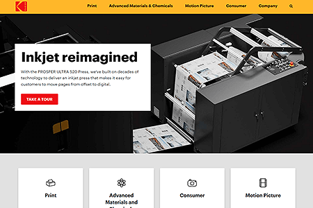 Kodak website in 2023