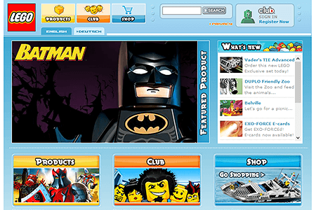Lego website in 2006