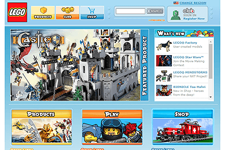 LEGO website in 2007