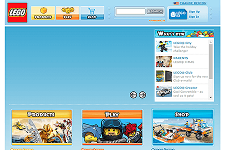 LEGO website in 2008