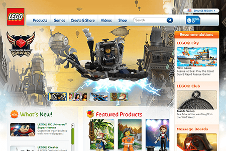 LEGO website in 2013