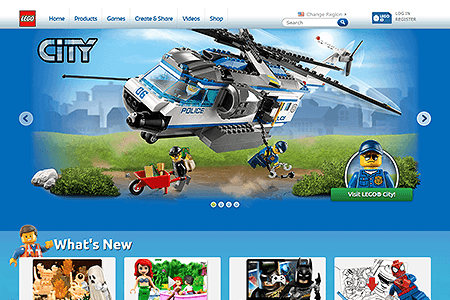 LEGO website in 2014
