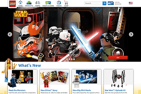 Lego website in 2015
