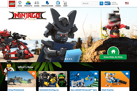 Lego website in 2017