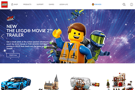 Lego website in 2020