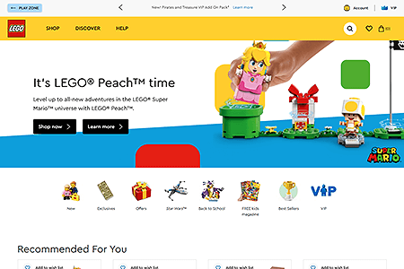 LEGO website in 2022