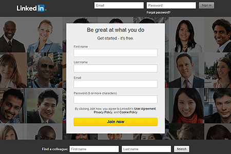 LinkedIn website in 2015