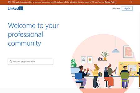 LinkedIn website in 2019