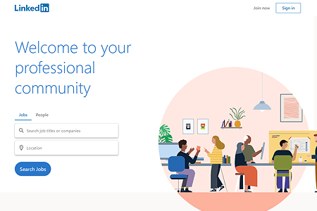 LinkedIn website in 2020