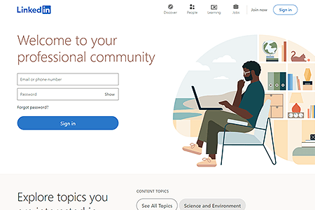 LinkedIn website in 2021