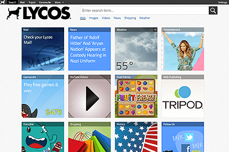 Lycos website in 2013