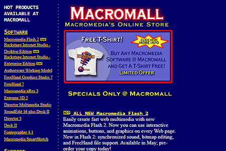 Macromall website in 1997