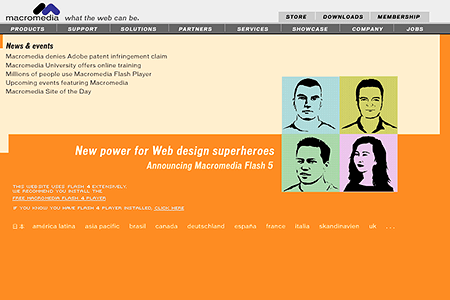 Macromedia website in 2000