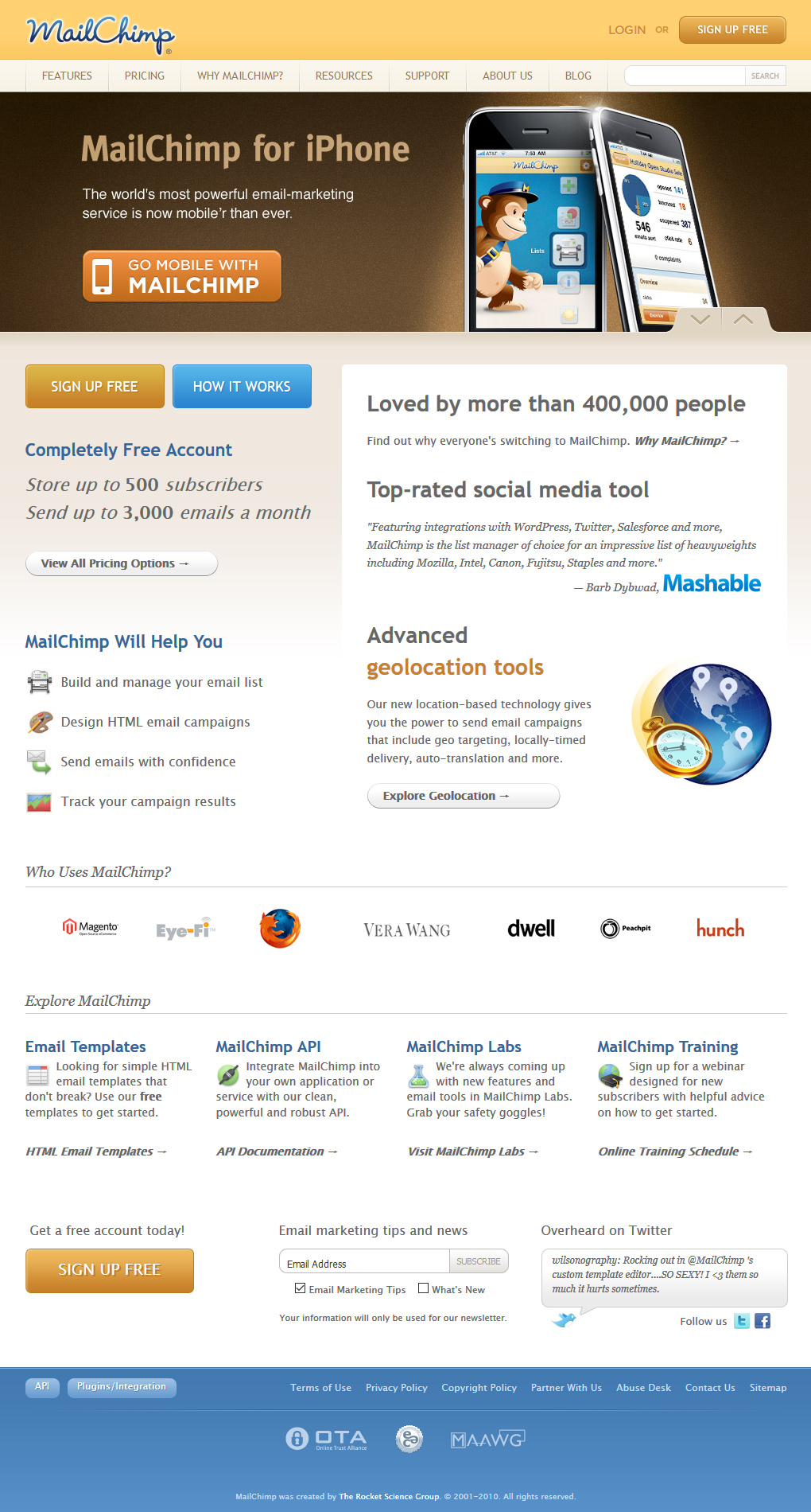 MailChimp in 2010