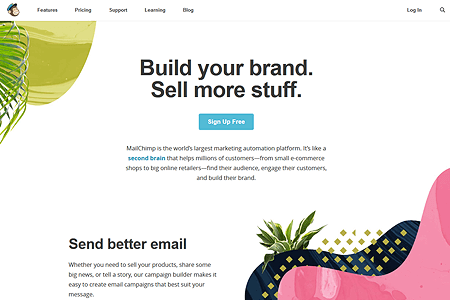 MailChimp website in 2017