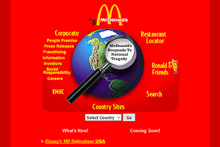 McDonald's website in 2000