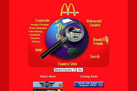 McDonald's website in 2000