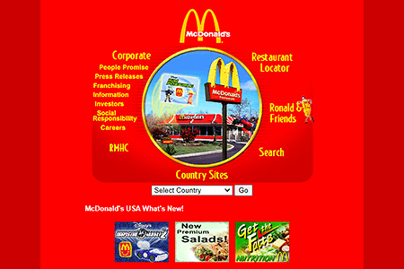 McDonald's website in 2003