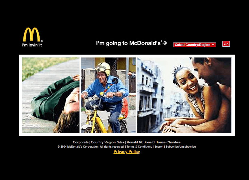 McDonald’s website in 2004