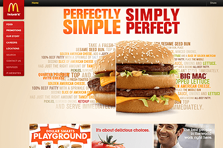 McDonald’s website in 2011