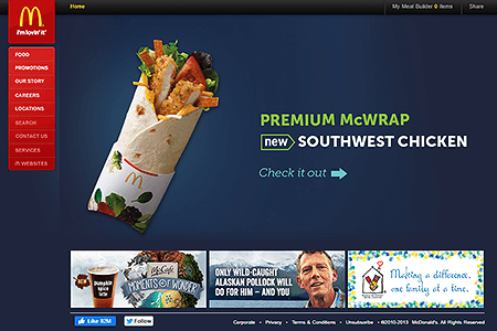 McDonald’s website in 2013