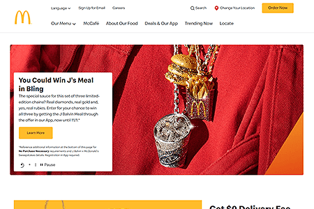 McDonald’s website in 2020