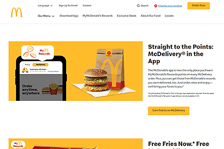 McDonald’s website in 2022