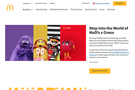 McDonald’s website in 2023