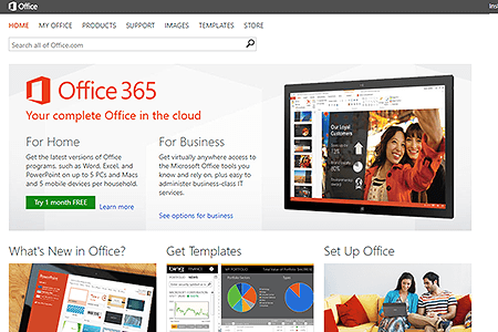 Microsoft Office website in 2013